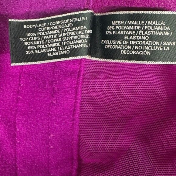 Victorias Secret 34C Sheer Lingerie Babydoll Dress Purple Mesh Underwire Push Up - Picture 10 of 12